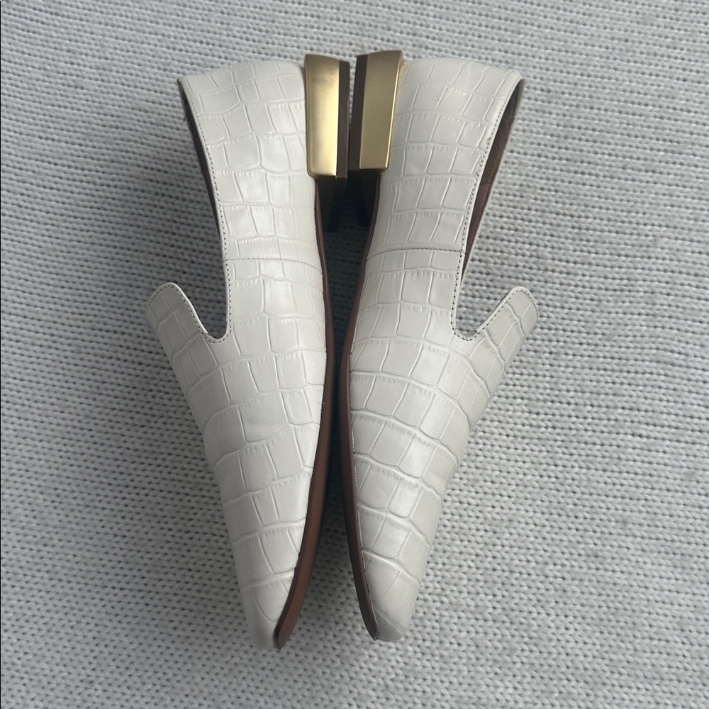 Pablo Linea Missy Loafer in Ivory Croc Embossed Leather Size 9 - Picture 3 of 7